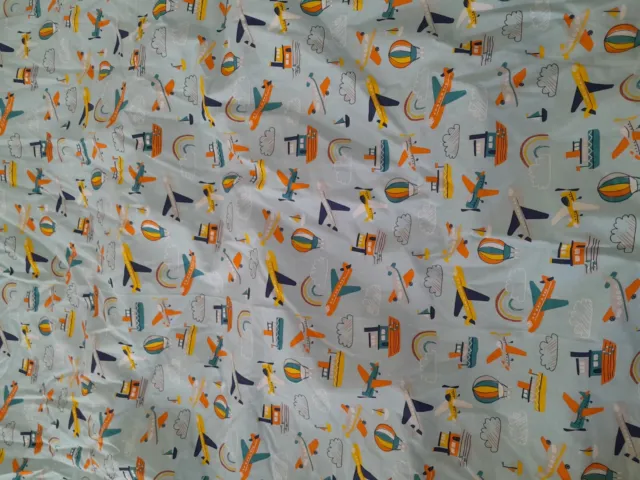 Brand New Home Crafted Boys  Aeroplane Cot Comforter  Approx 100Cm W X 106Cm