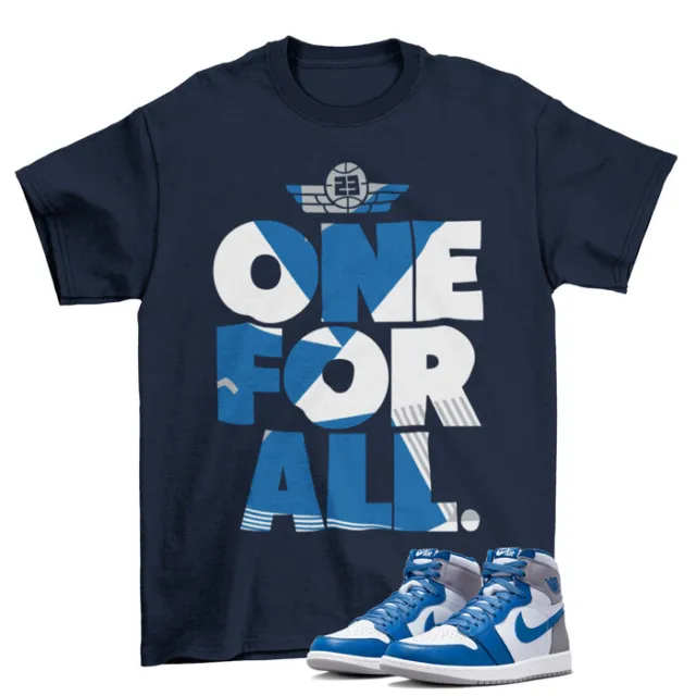 One For All True Blue Shirt to Match Jordan 1 Retro High OG True Blue DZ5485-410
