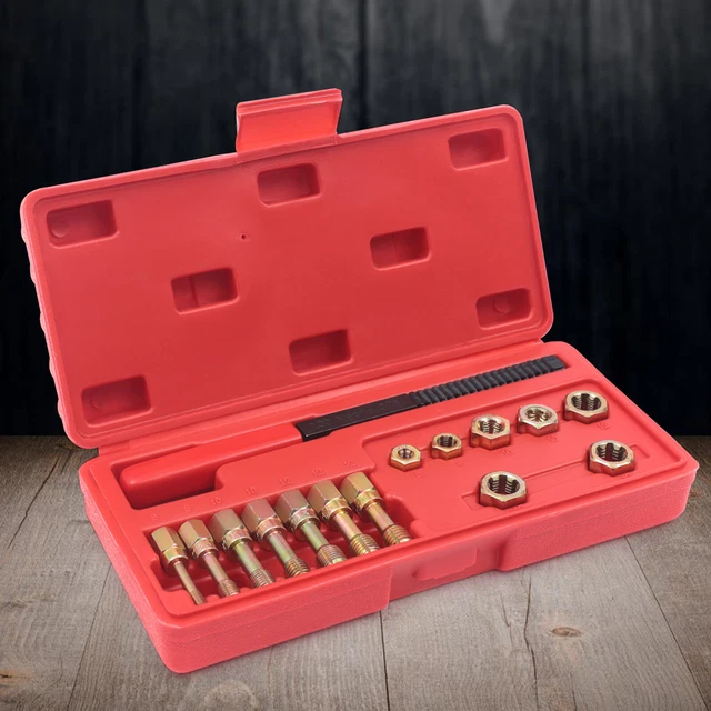 15 Set Thread Repair Tool Carbon Steel Metric Heavy Thread Die Tap Restorer File