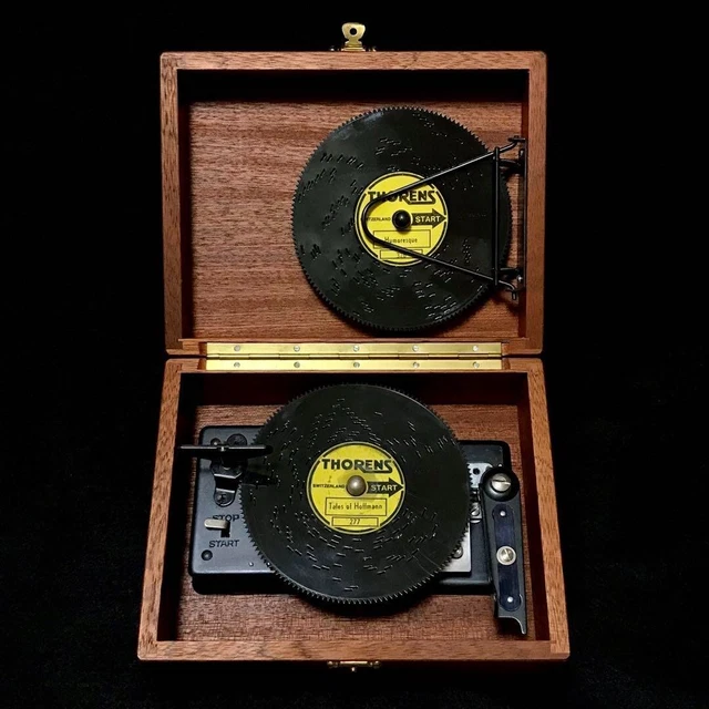 Rare Antiq Swiss THORENS Wooden Music Box 9430 With 6 Discs. Christmas Carols Rare Antiq Swiss THORENS Wooden Music Box 9430 With 6 Discs. Christmas Carols