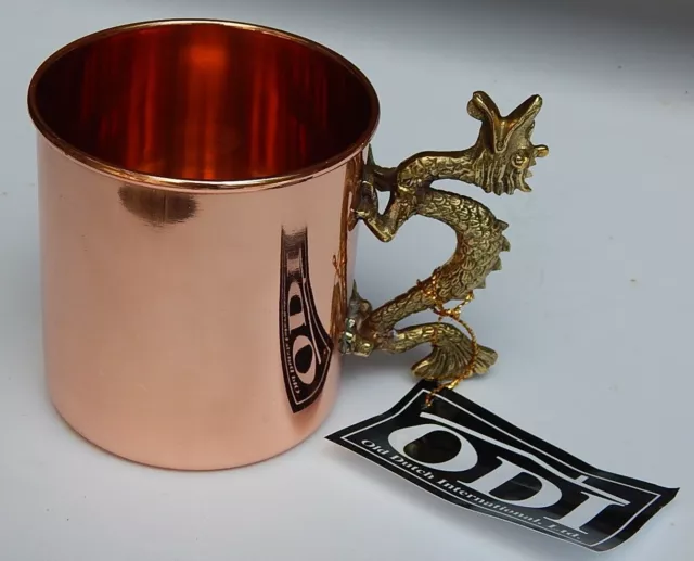 Old Dutch International Solid Cooper Dragon Mug 20 Oz New Authentic