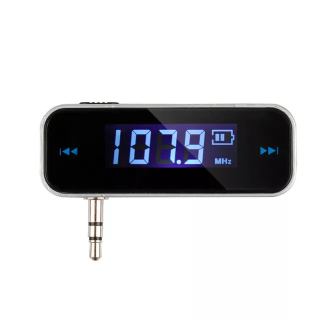 Transmisor inalámbrico de 3,5 mm FM w / LCD para MP3 iPod iPhone teléfono celular manos libres 2