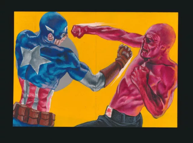 2020-21 Marvel Annual Battle Sketch Booklet Captain America R Skull Ash Gonzales