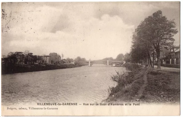 CPA 92 - VILLENEUVE LA GARENNE (Hauts de Seine) - Vue sur le Quai d'Asnières et