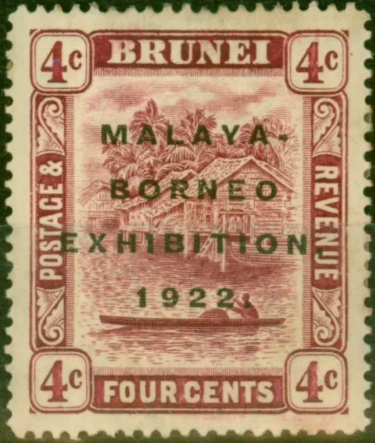 Brunei 1922 4c Weinrot SG54 Gute MM