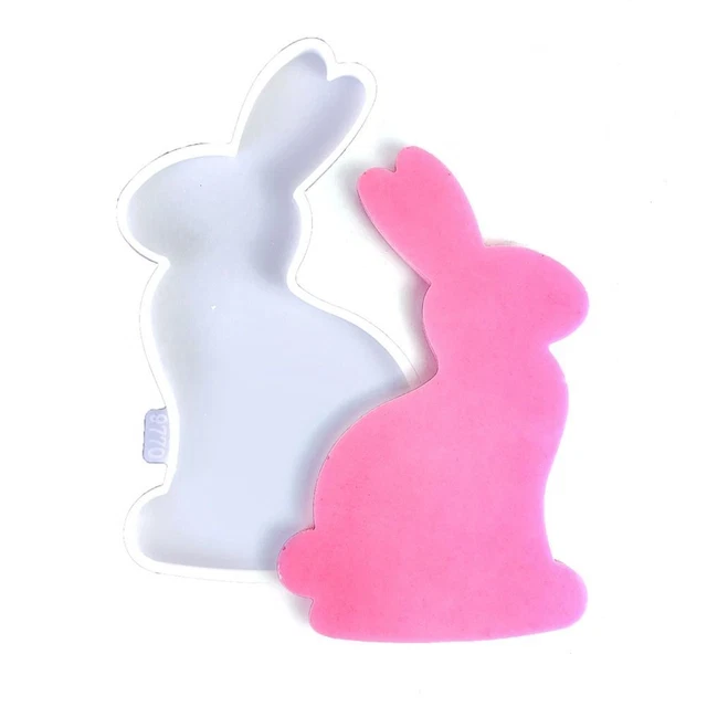 Moules à Bougies Lapin De Pâques 3D - 2 Pièces En Silicone Alimentaire Réutilisable