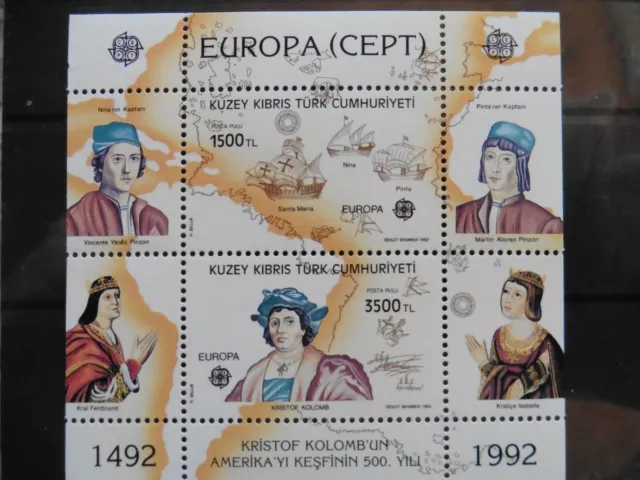 Europa Cept 1992; Zypern (türk.);  Amerika; Block 10; postfrisch** s. Scan