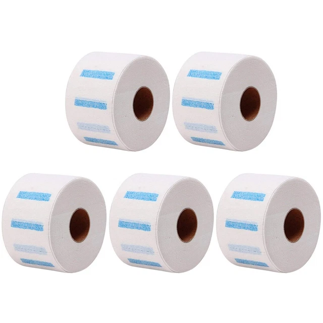 5 rollos cuello de barbero tira desechable corte de pelo tira salón cuello tejido de papel