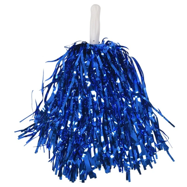 24Pcs Cheerleading Poms Metallic Foil Cheer Poms with Plastic G5C9
