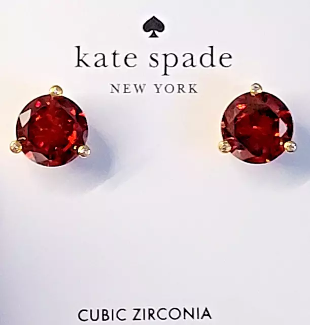 Kate Spade New York Rise and Shine Red Cubic Zirconia Stud Earrings w/Dust Bag