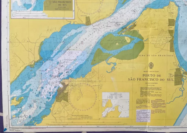 Admiralty 555 BRAZIL SOUTH COAST PORTO DE SAO FRANCISCO DO SUL Genius Map Chart 2