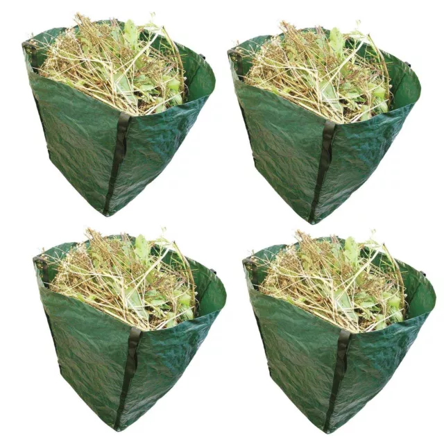 4X 360L Garden Waste Bags - Heavy Duty Large Refuse Storage Sacks with Handles