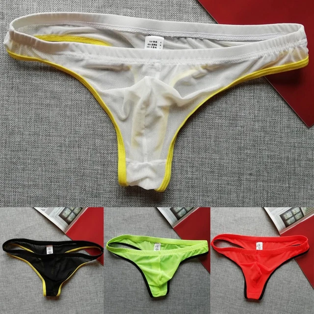 NJUDE Slip Da Uomo Sexy In Rete Gay Trasparente Biancheria Intima - Foto 4