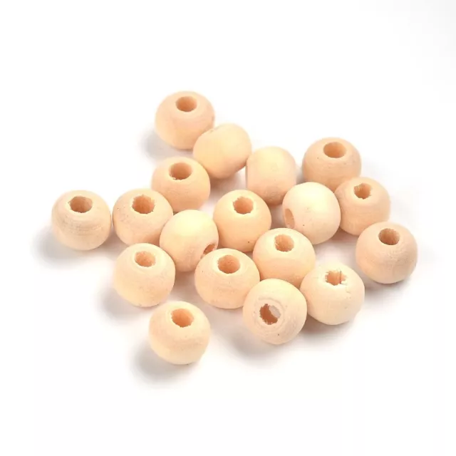 LOT de 250 PERLES en BOIS rondes  BRUT NATUREL 6 x 5 mm création bijoux enfants