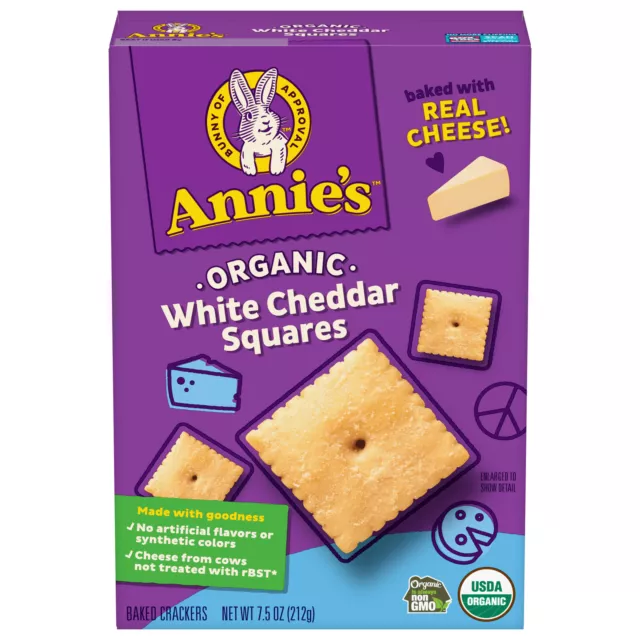 Annie's Homegrown White Cheddar Organic Crackers 7.5 oz (Pack of 12)