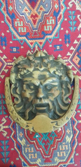 Brass Door Knocker Federation Restoration Victorian Greek Lion Face God Zeus