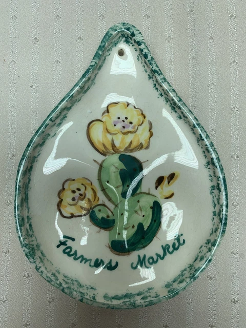 Vintage Spoon Rest Prickly Pear Farmers Market Country Farmhouse 5 1/2”