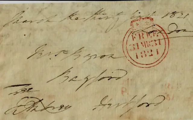 "6th Baronet" John Aubrey Hand Signed Free Frank Dated 1821