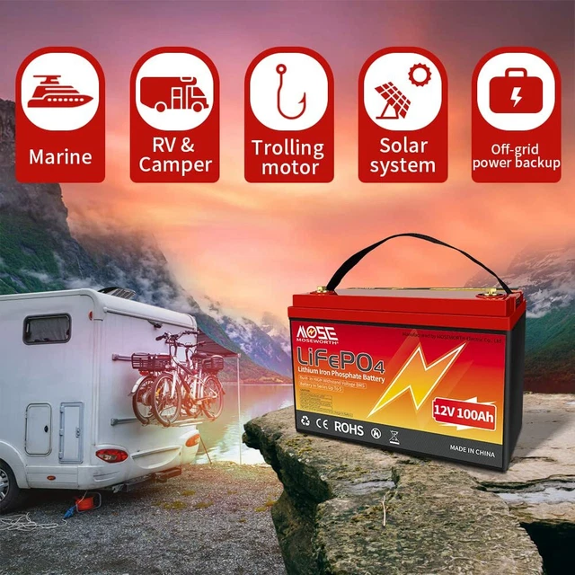 LIFEPO4 12V 100AH Battery Series/Parallel W/BMS Trolling Motor Golf