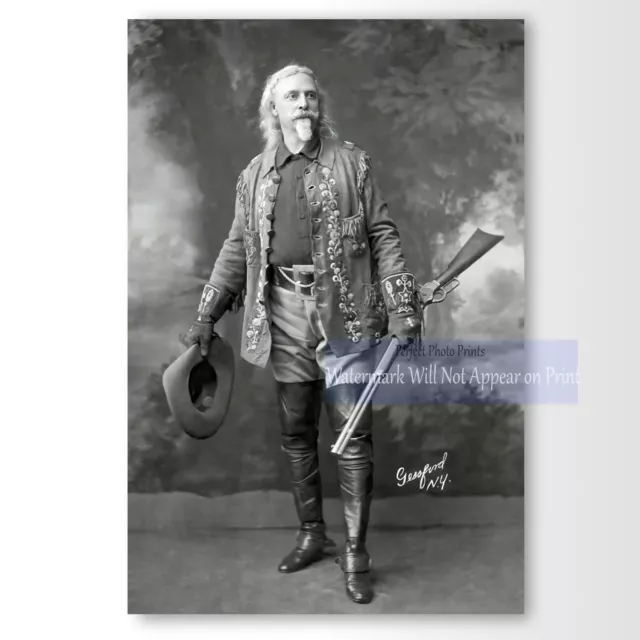 Buffalo Bill Cody Holding Winchester Rifle Western Cowboy Vintage Photo Print