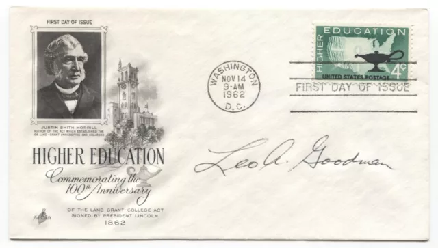 Leo Goodman Signed FDC First Day Cover Autographed Statistician Signature