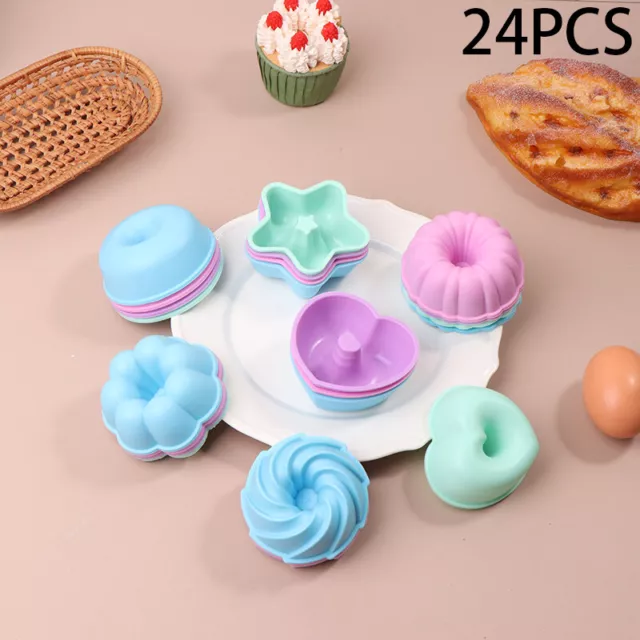 24pcs 6 Molds Muffin Cake Silicone Mold DIY Cupcake Cake Kitchen Baking Tool