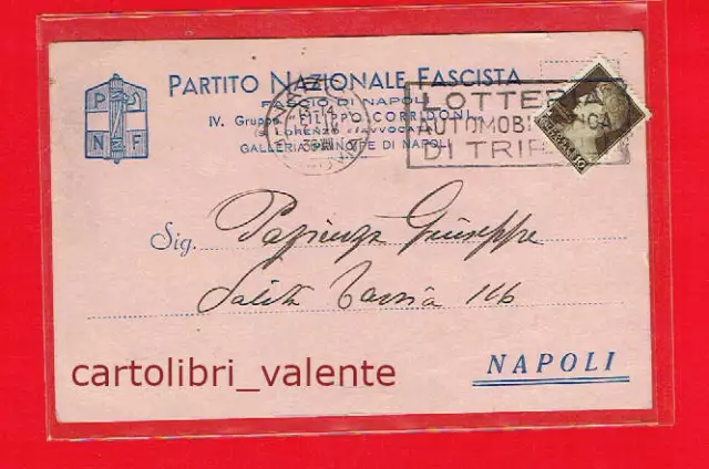 Napoli - Partito Nazionale Fascista - Iv Gruppo "Filippo Corridoni" - Mazza Ang