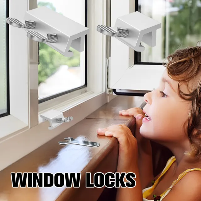 12Pcs Sliding Window Locks Aluminum Alloy Child Proof Security Lock ZhUyC