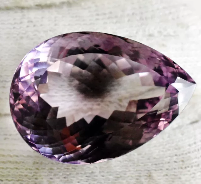 58.45 Ct Natural Amethyst Violet Pear Cut Certified Brazilian Untreated Gemstone