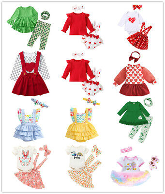 Kids Baby Girls Dress Toddler Outfit Set Casual Party Cute Princess Clothing