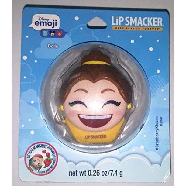 Disney Emoji Lip Smacker Lip Balm Belle Cranberry Kisses 0.26oz new