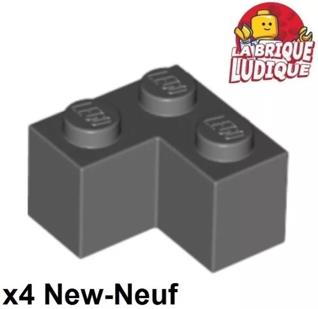 Lego 4x Brique Brick 2x2 corner angle gris foncé/dark bluish gray 2357 NEUF
