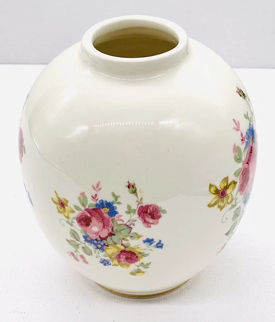 ANJOU USA Porcelain Multicolored Floral 5” Urn|Vase|Ginger Jar EUC 2