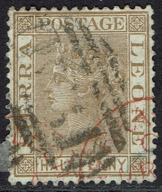 Sierra Leone 1883 Qv ½D Wmk Crown Ca Used