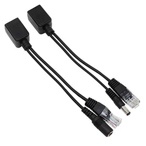 Kit Injecteur Et Répartiteur PoE 2 Pièces - Adaptateur DC 12V, Compatible 10/100 Mbps, Cat5/5e/6, Étanche