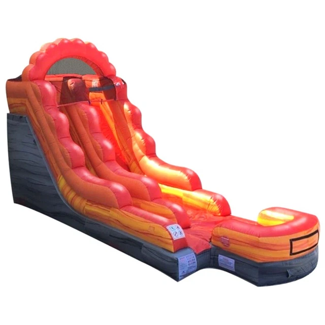 Commercial Inflatable 15ft Red Marble Blow Up Water Slide Bouncer And Blower