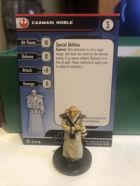 Figurine Star Wars Miniatures : Noble Caamasi - Réf. 48/60 - Wizards Of The Coast - Occasion, Pour Jeu Ou Collection