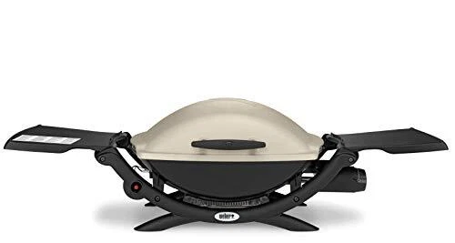 Weber Q2000 Gasgrill, 55 x 39 cm, mit ausklappbaren Seitentischen, Titanium (530