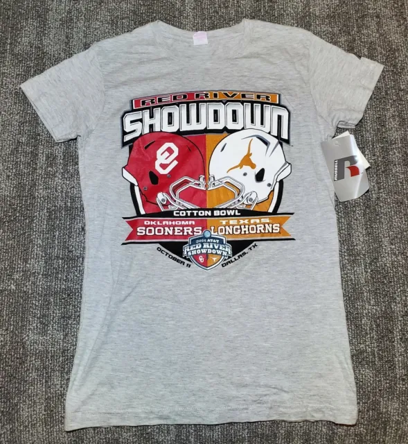 Sooners Longhorns Cotton Bowl 2014 Shirt women's L-XL NEW Red River Showdown
