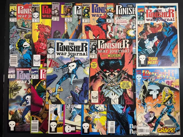 Punisher War Journal comic lot (16 issues!) 1988 Jim Lee Wolverine cover #6