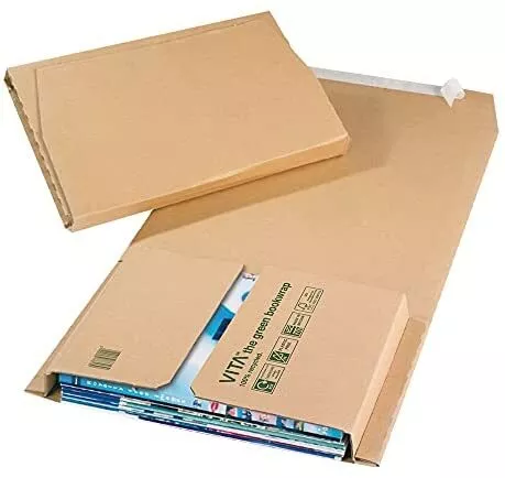 Vita Plastic-Free Recycled Kraft Cardboard Book Wrap 435 x 318 x 60 mm (BWM09) 3