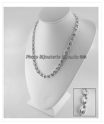 Catena a Maglie Chicco di Caffè Uomo 6MM X 55cm Argento 925/1000 Gioielli Con 