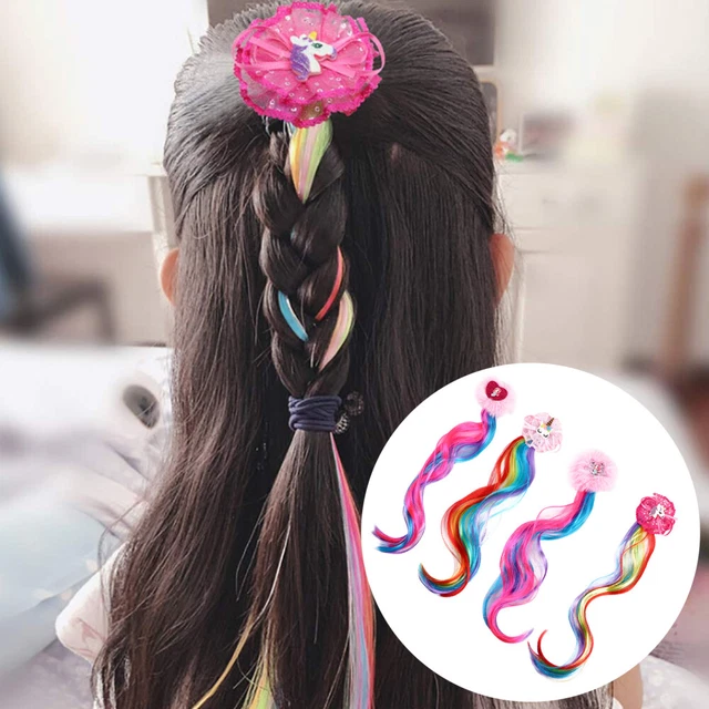 Peluca para niños pinzas para el cabello joyería para el cabello horquilla de cocodrilo corbata 4 piezas