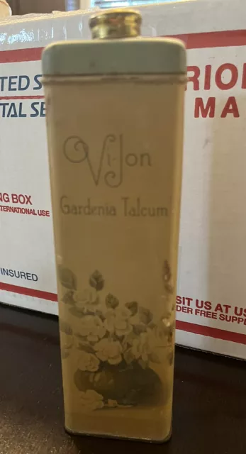 Vintage Vi-Jon Gardenia Talcum Powder Tin