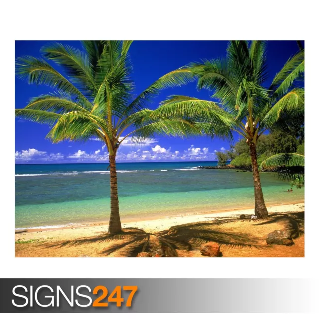 TROPICAL LAGOON (3307) Beach Poster - Picture Poster Print Art A0 A1 A2 A3 A4