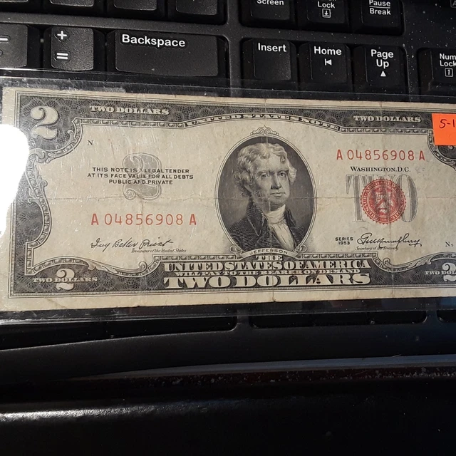 1953 TWO Dollar Bill STAR NOTE 2 Red Seal & VERY LOW SERIAL Number A04856908A