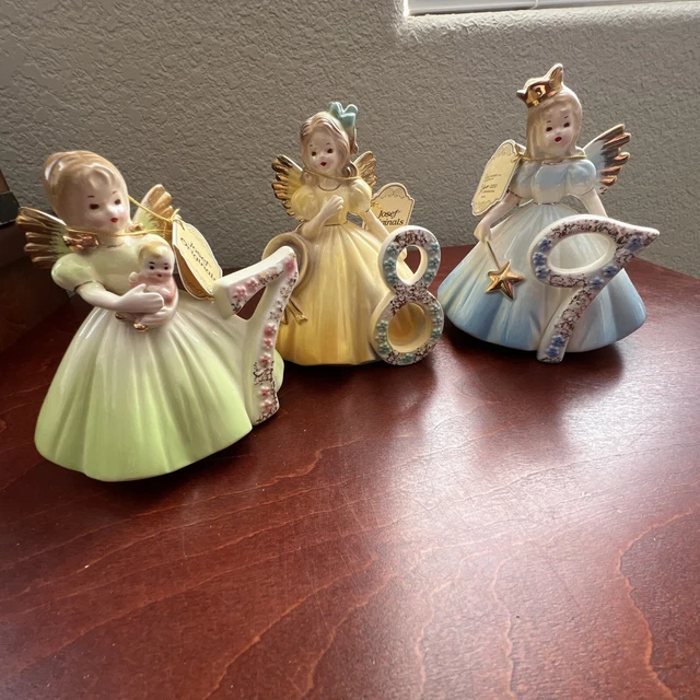 Lot Vtg Josef Joseph Original 7th 8th & 9th Birthday Angels Girl Cards Stickers