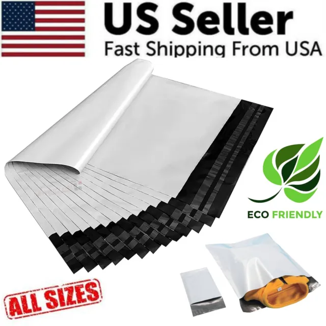 Poly Mailers Plastic Envelopes Shipping Bags 2.5 Mil White Premium Packaging USA