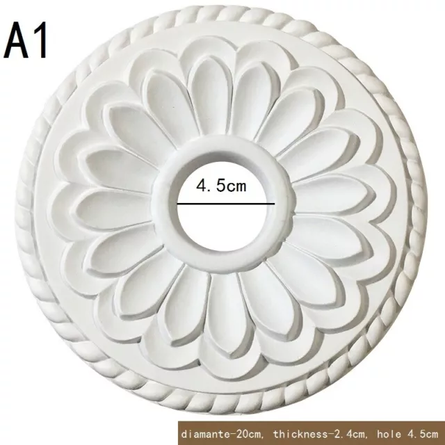 1PC Plafond Rose Orné Applique Maison Décoration Victorien Rétro Rond 20cm/31cm