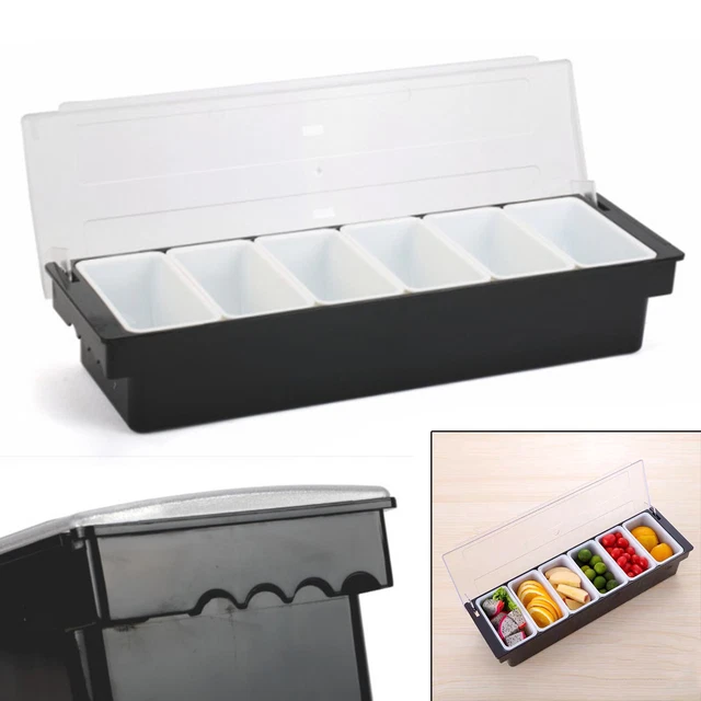 Bdneygtyr 6-Fach Aufbewahrungsbox Für Küchenzutaten - Ideal Für Pizza Belag & Cocktails